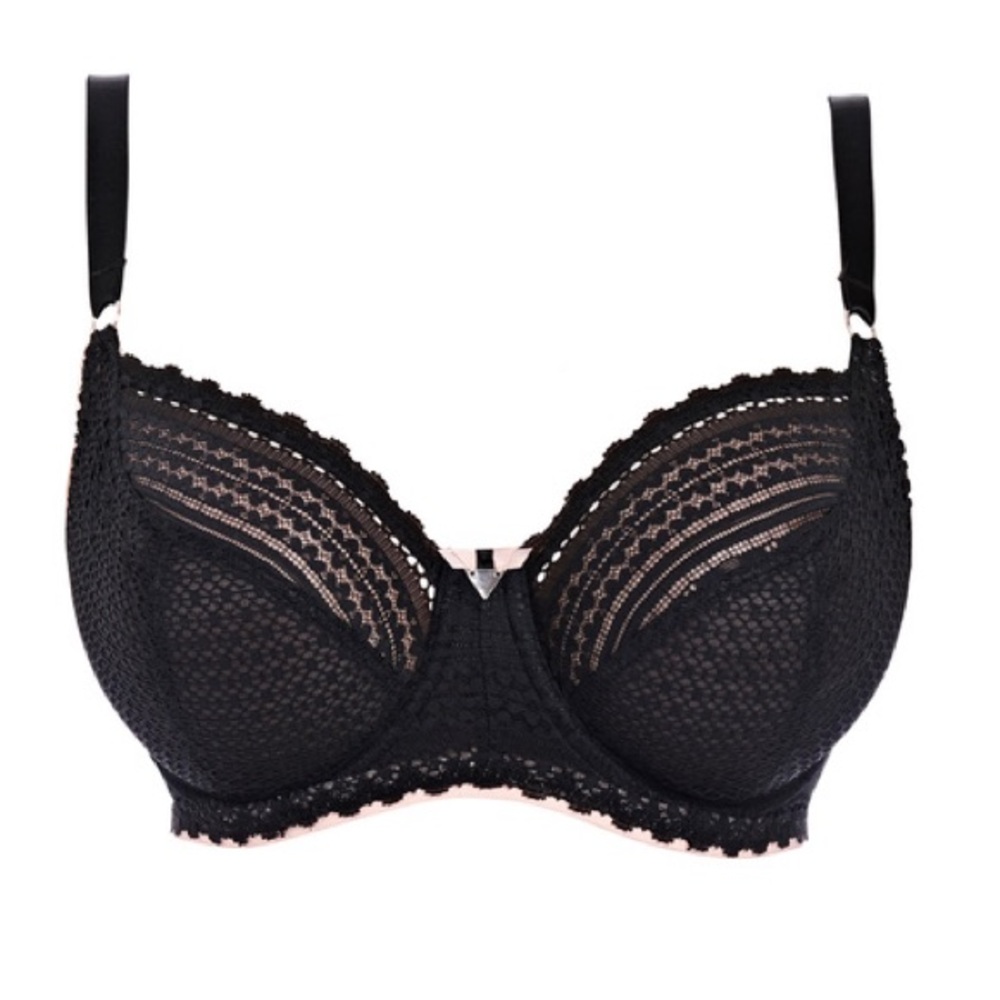 FREYA womens Daisy lace underwire full bust 32O NOIR bra AA5132 NWT